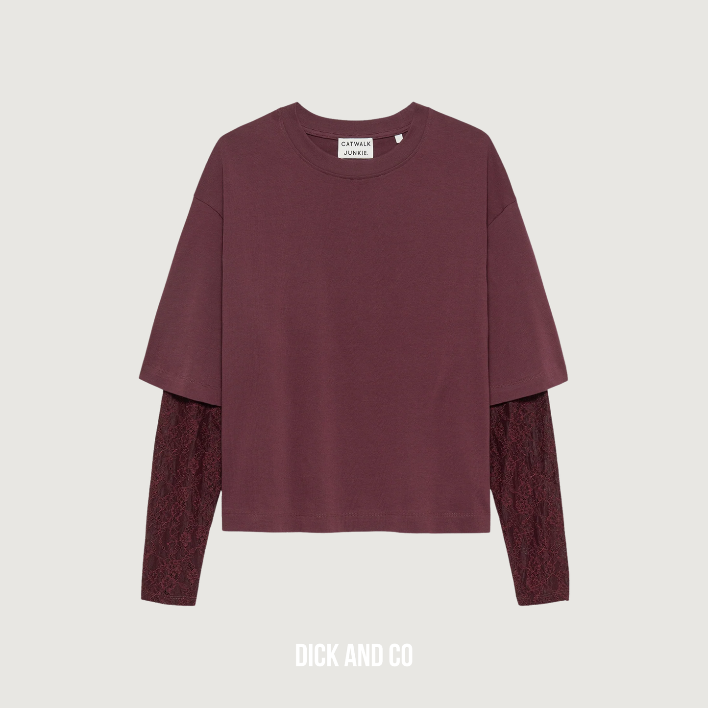 T-shirt met kanten mouwen (2504020402)