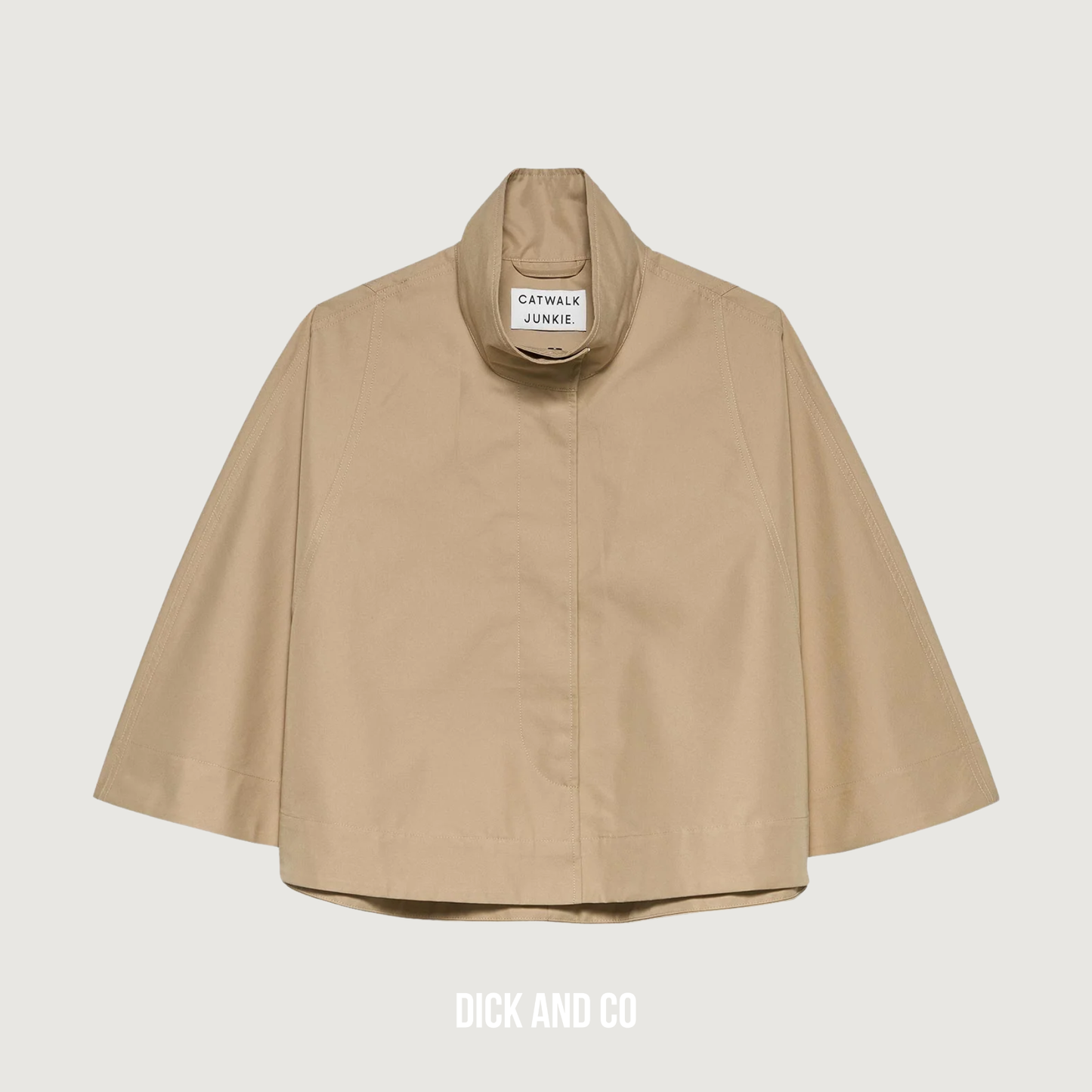 Funnel neck cape jacket