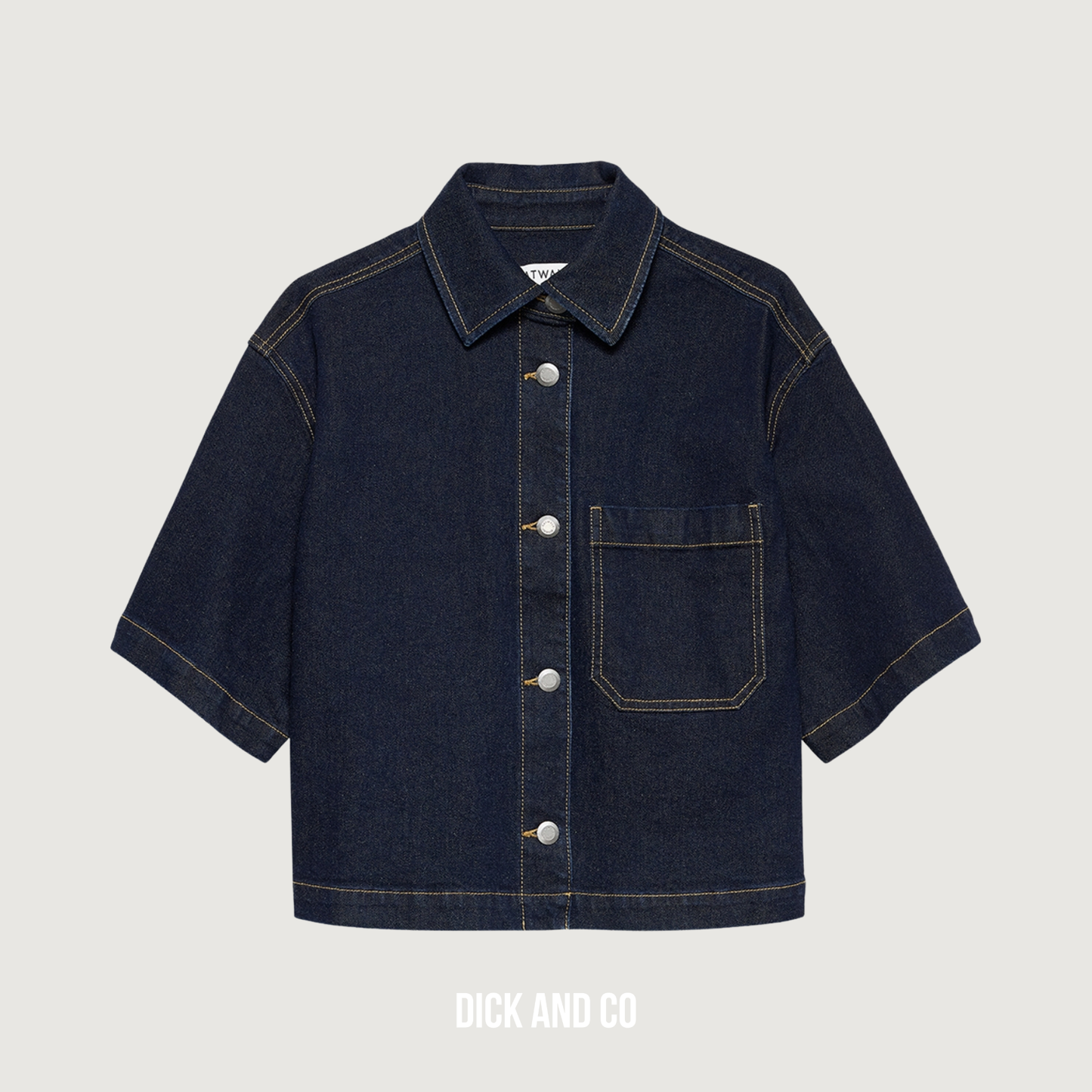 Short sleeve denim blouse