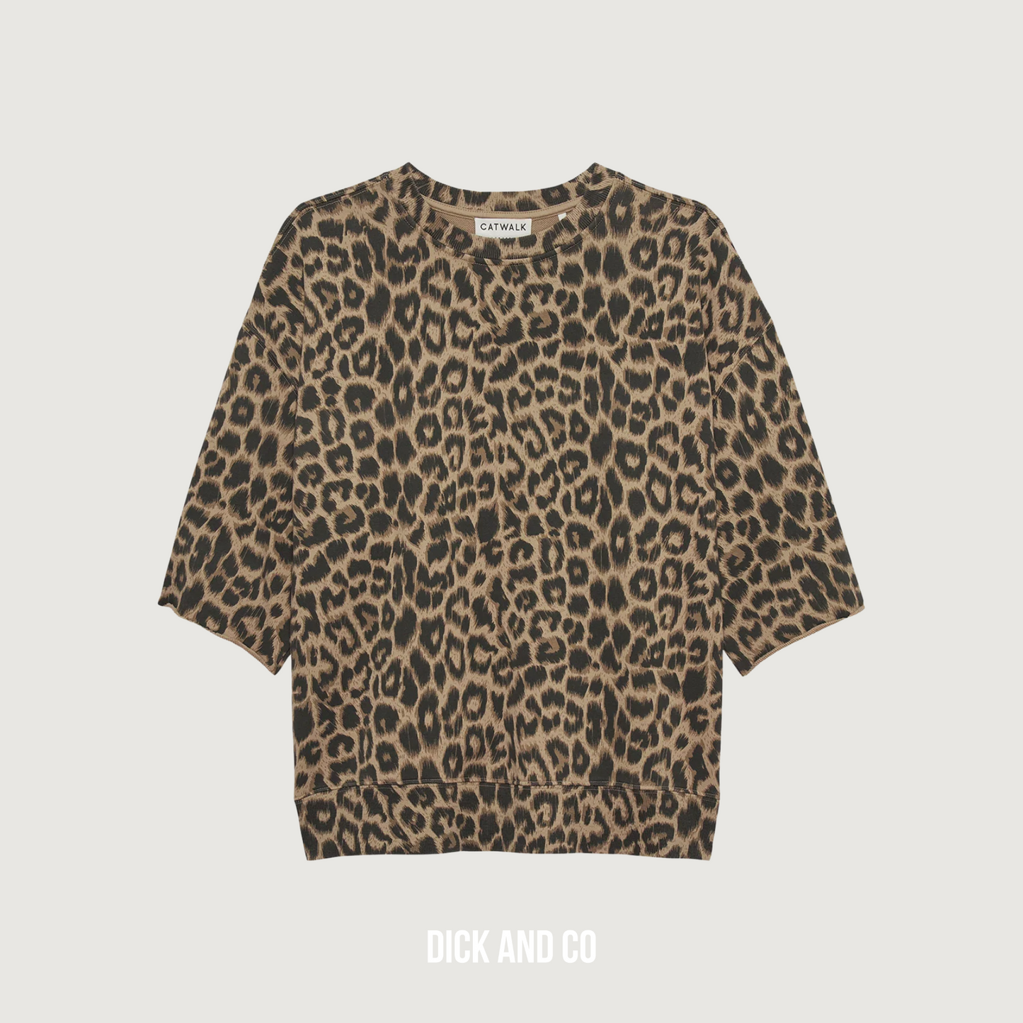 Short Sleeve Leopard Sweater