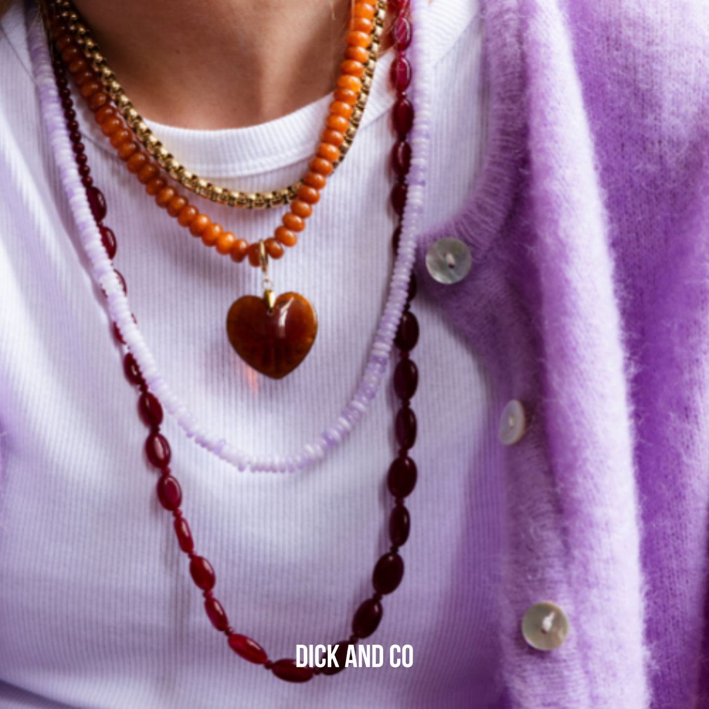 Funky Burgundy Long Necklace