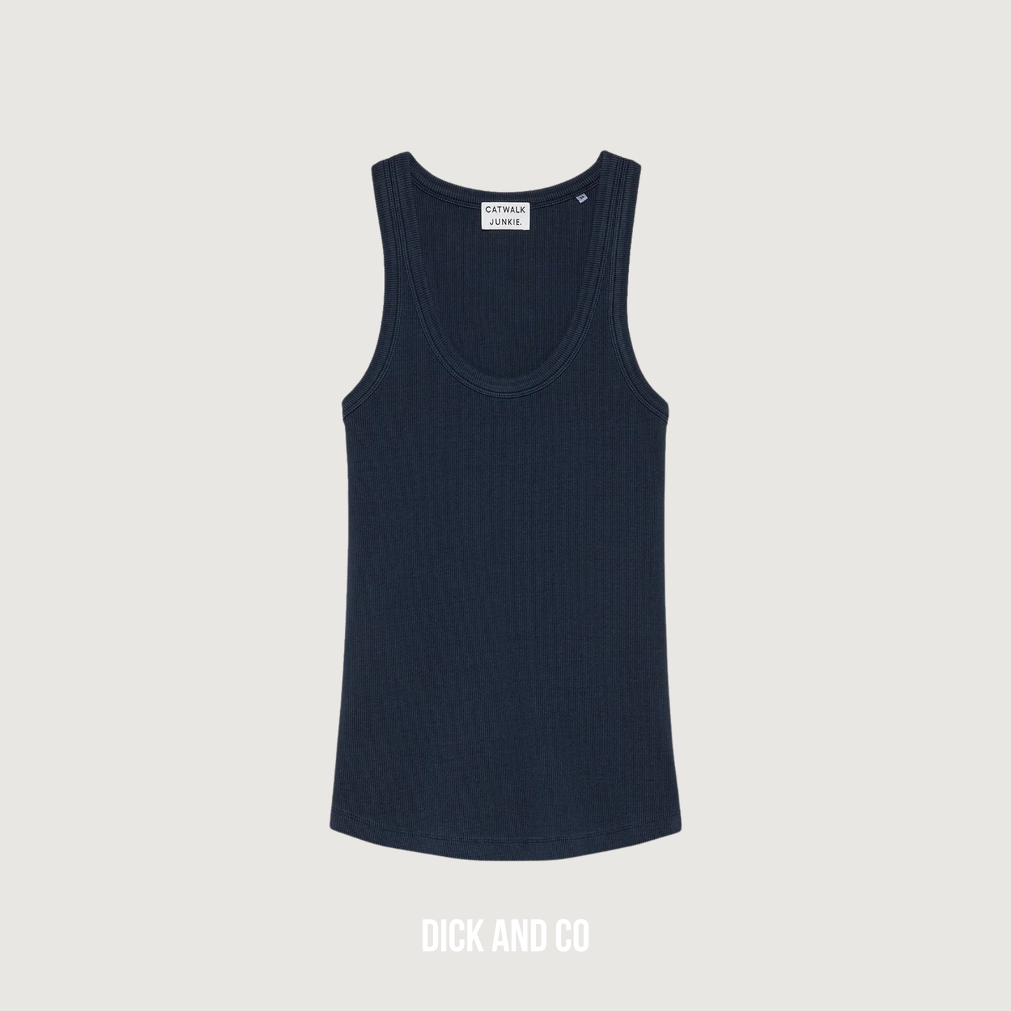 Scoop neck rib singlet