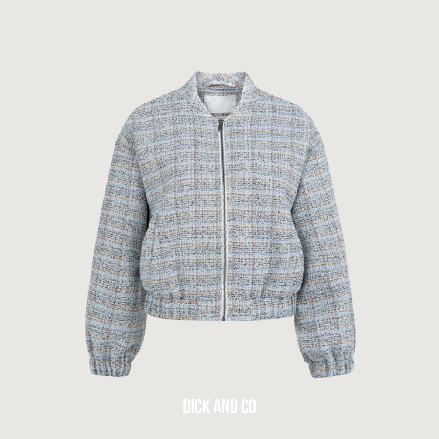 Kort bouclé jack met elastische boorden