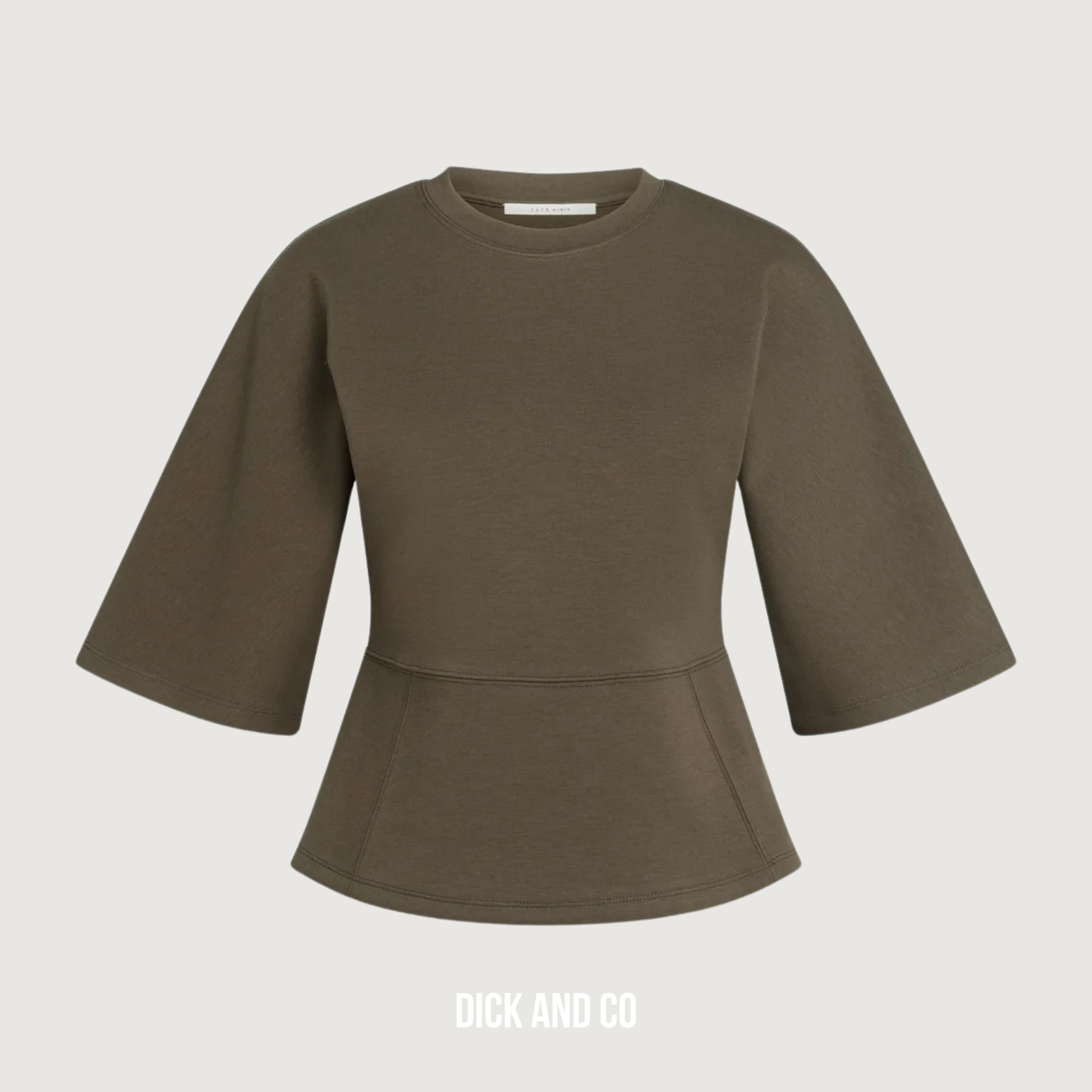 Jersey top met wijde halflange mouwen