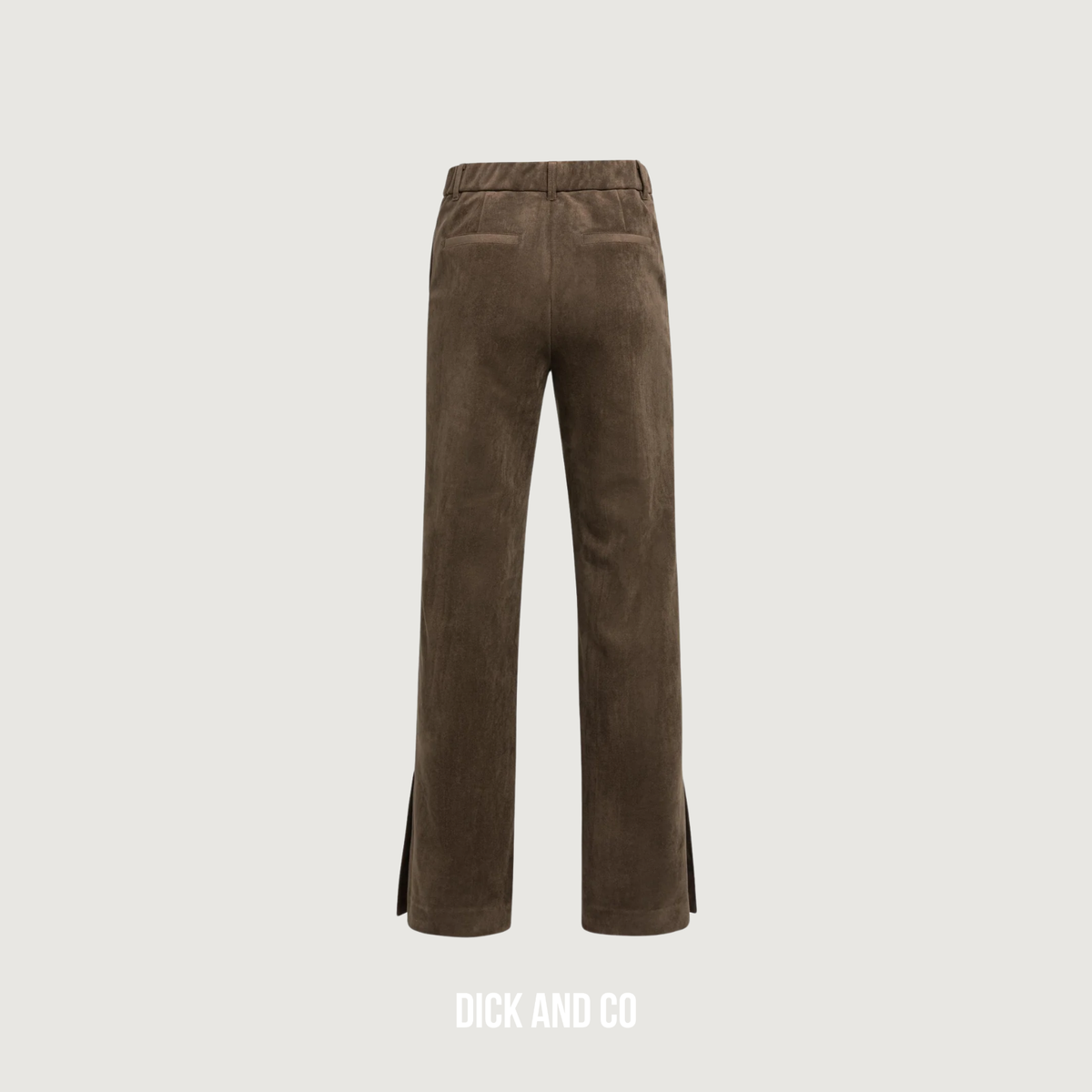 Suedine pantalon met wijde pijpen