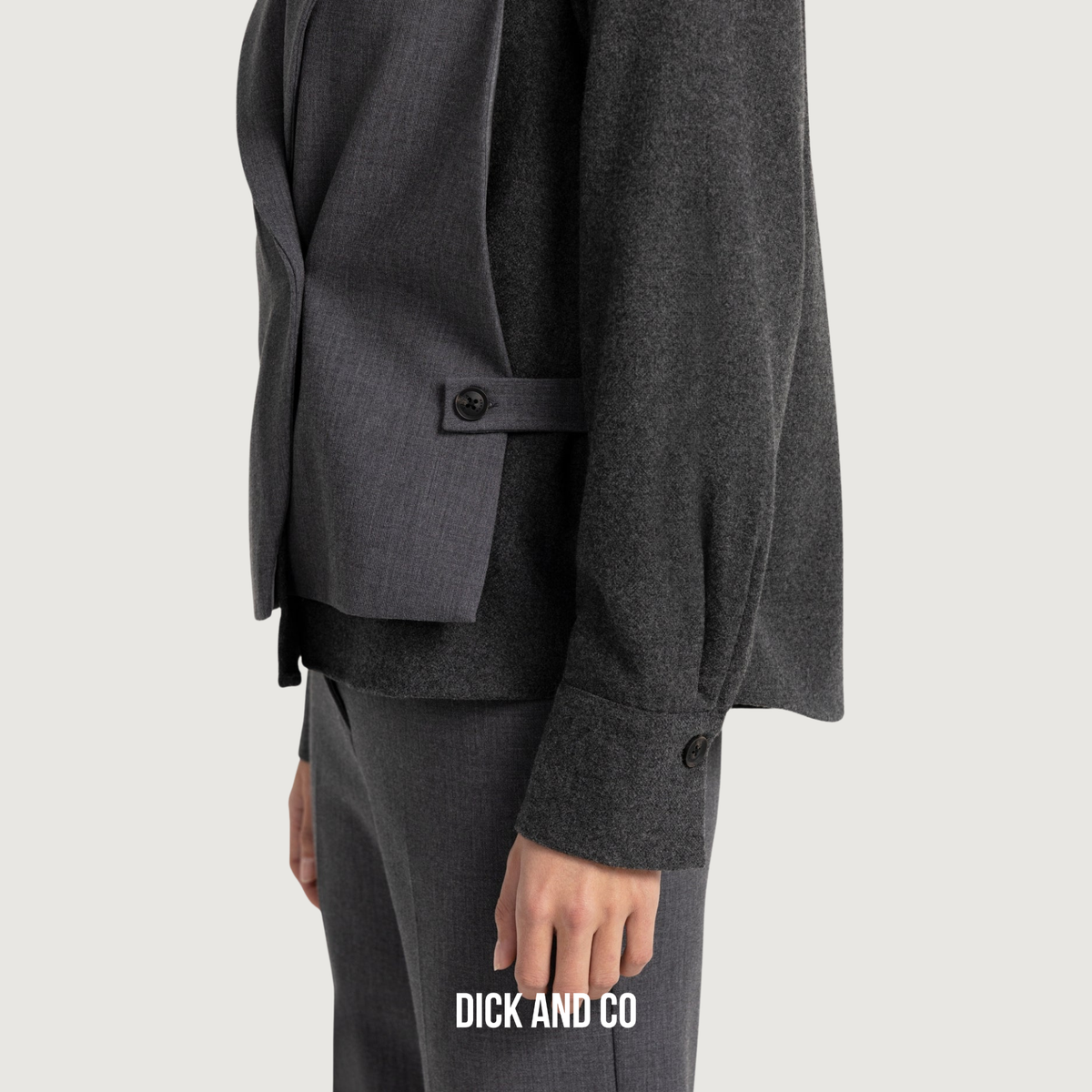 Blazer met contrasterende stof en losse pasvorm