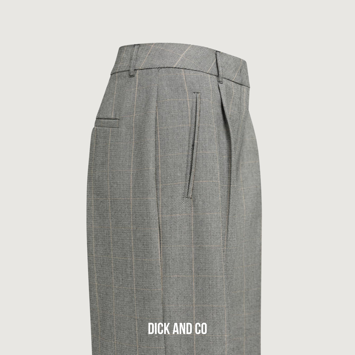 Pantalon met ruitdessin en wijde pijpen