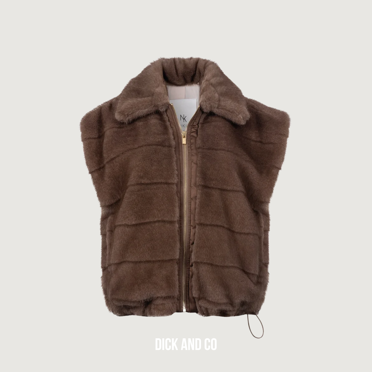 NUKUS Hani Gilet in de kleur bruin (taupe)