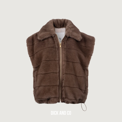 NUKUS Hani Gilet in de kleur bruin (taupe)