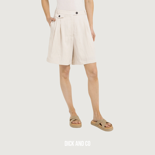 YAYA Geweven bermudashort met langere lengte in de kleur beige (cloud creme white)