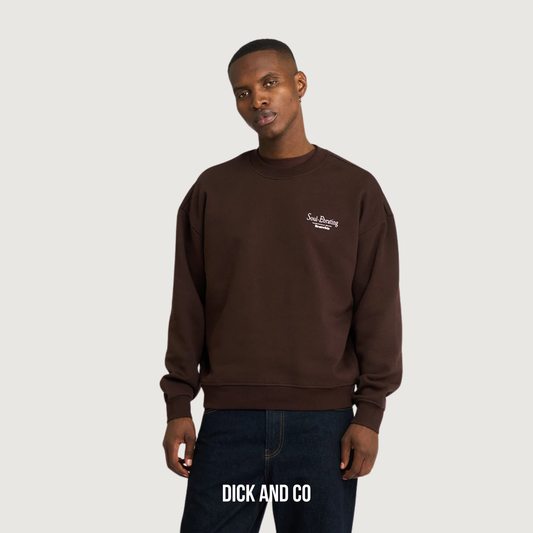 RESTERÖDS Sweater with 'drake' print in de kleur bruin (brown)
