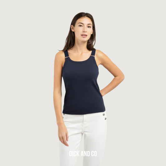 Geribd singlet met ringdetails