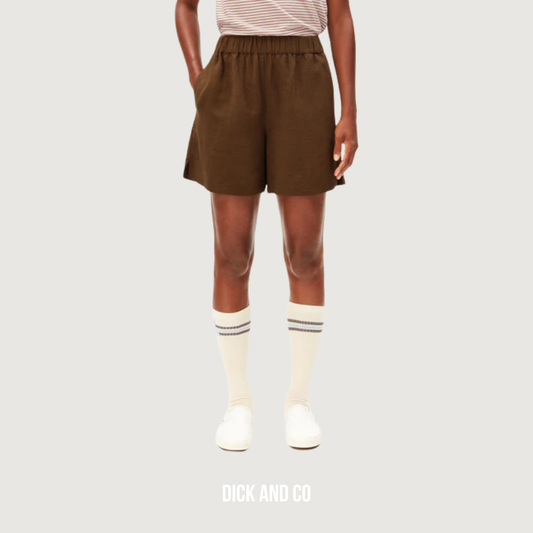 ARMED ANGELS Linnenmix Pull-On short in de kleur bruin (dried palm)