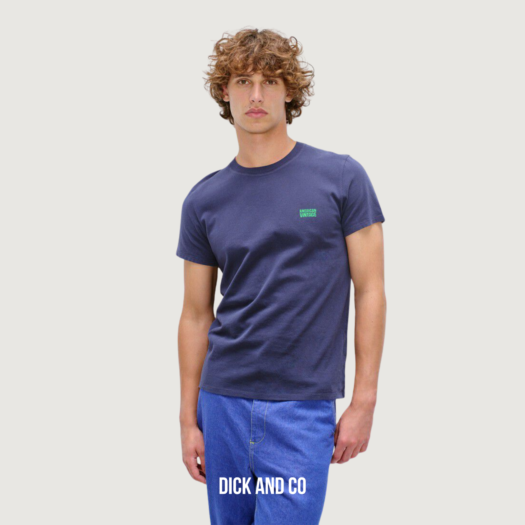 AMERICAN VINTAGE Ykobow t-shirt in de kleur blauw (azuurblauw)