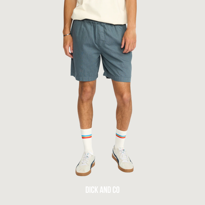RVLT Linen short in de kleur blauw (dustblue)