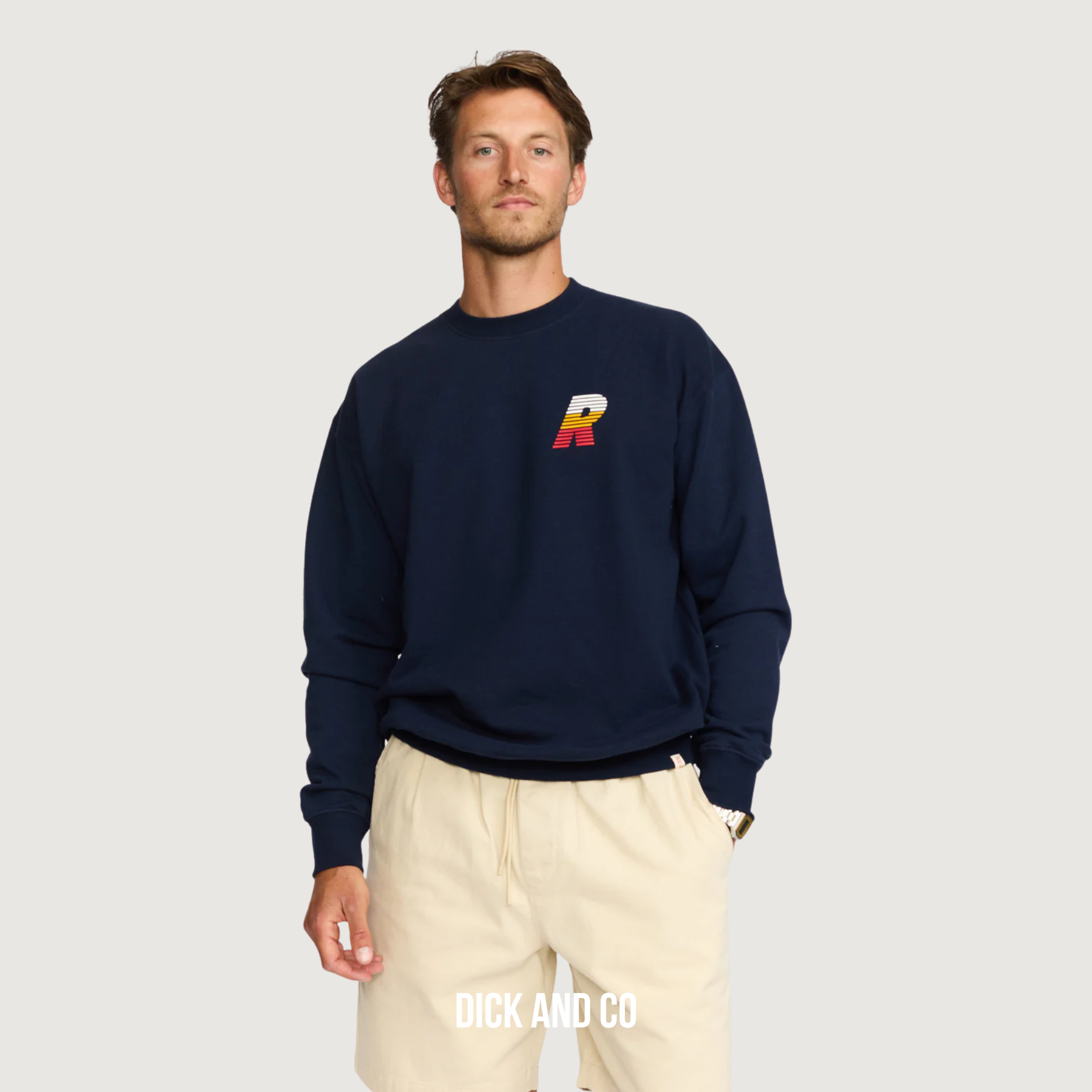 RVLT Regular Crewneck sweater in de kleur blauw (navy-melange)