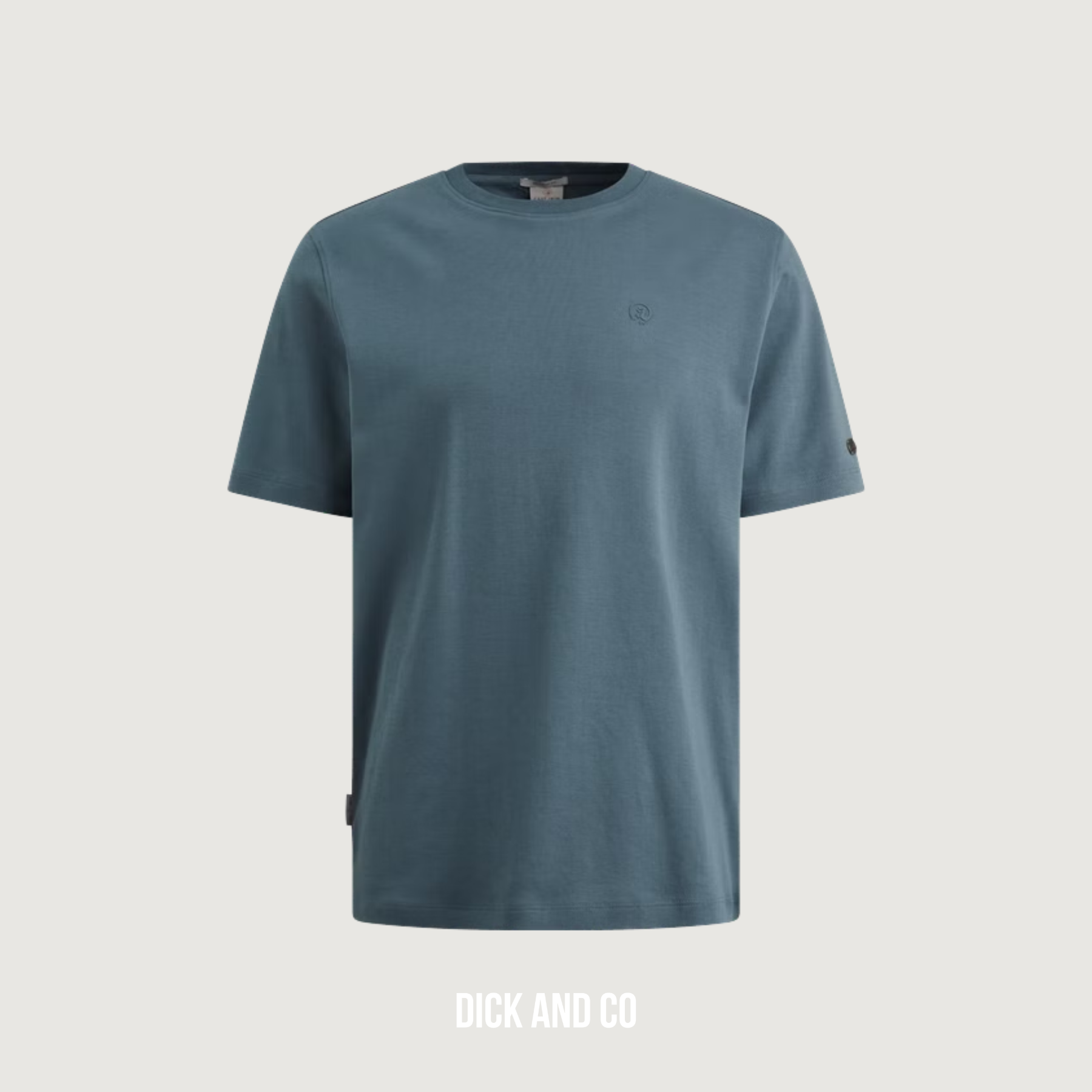 CAST IRON T-shirt van interlock jersey in de kleur blauw (oceanview)