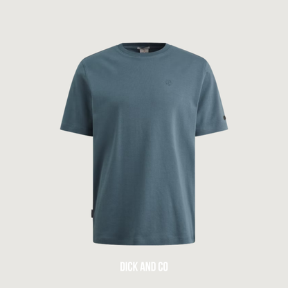 CAST IRON T-shirt van interlock jersey in de kleur blauw (oceanview)