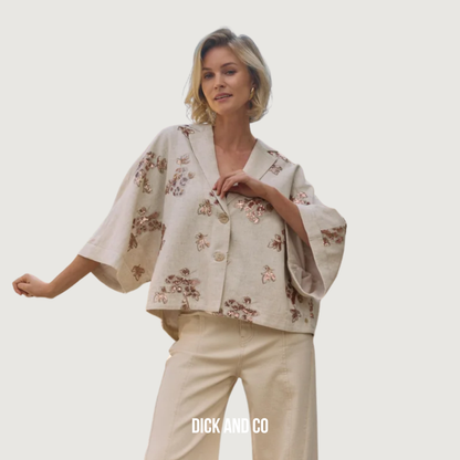 NUKUS Bregje blazer Paillet in de kleur beige (sand)