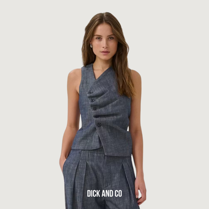 MY ESSENTIAL WARDROBE MWDazzie top in de kleur blauw (dark blue wash)
