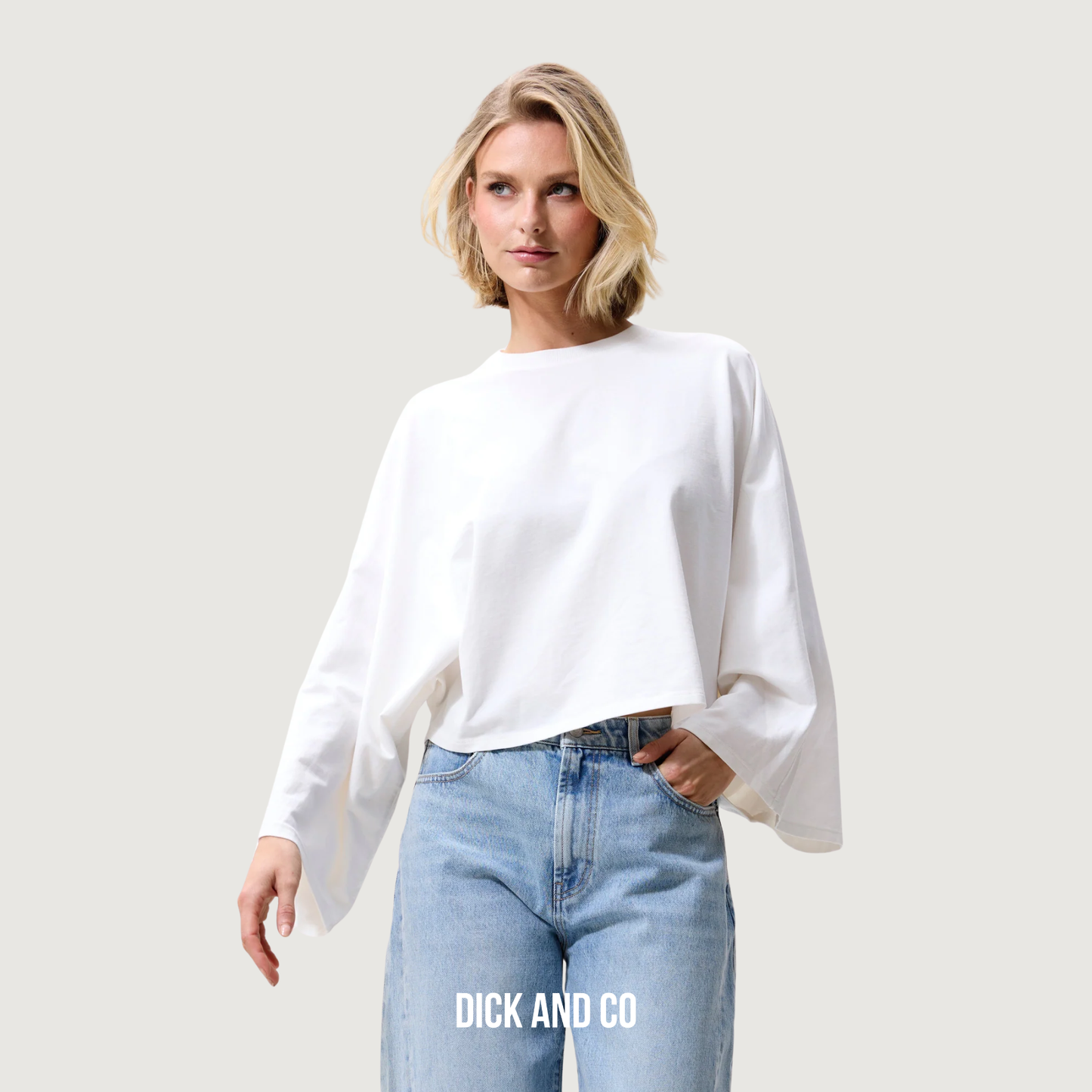 CATWALK JUNKIE Cape long sleeve longsleeve in de kleur wit (off white)