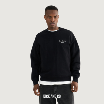 RESTERÖDS Sweater with print 'drake' in de kleur zwart (black)