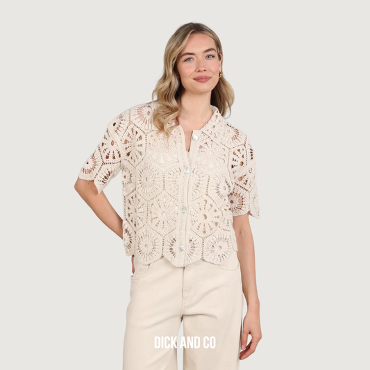 NUKUS Romy cardigan in de kleur beige (sand)