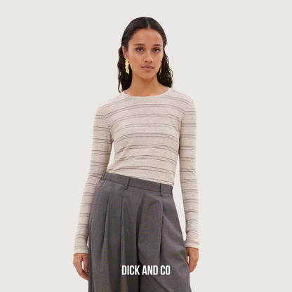 Basic Ls Pearl Stripe Top