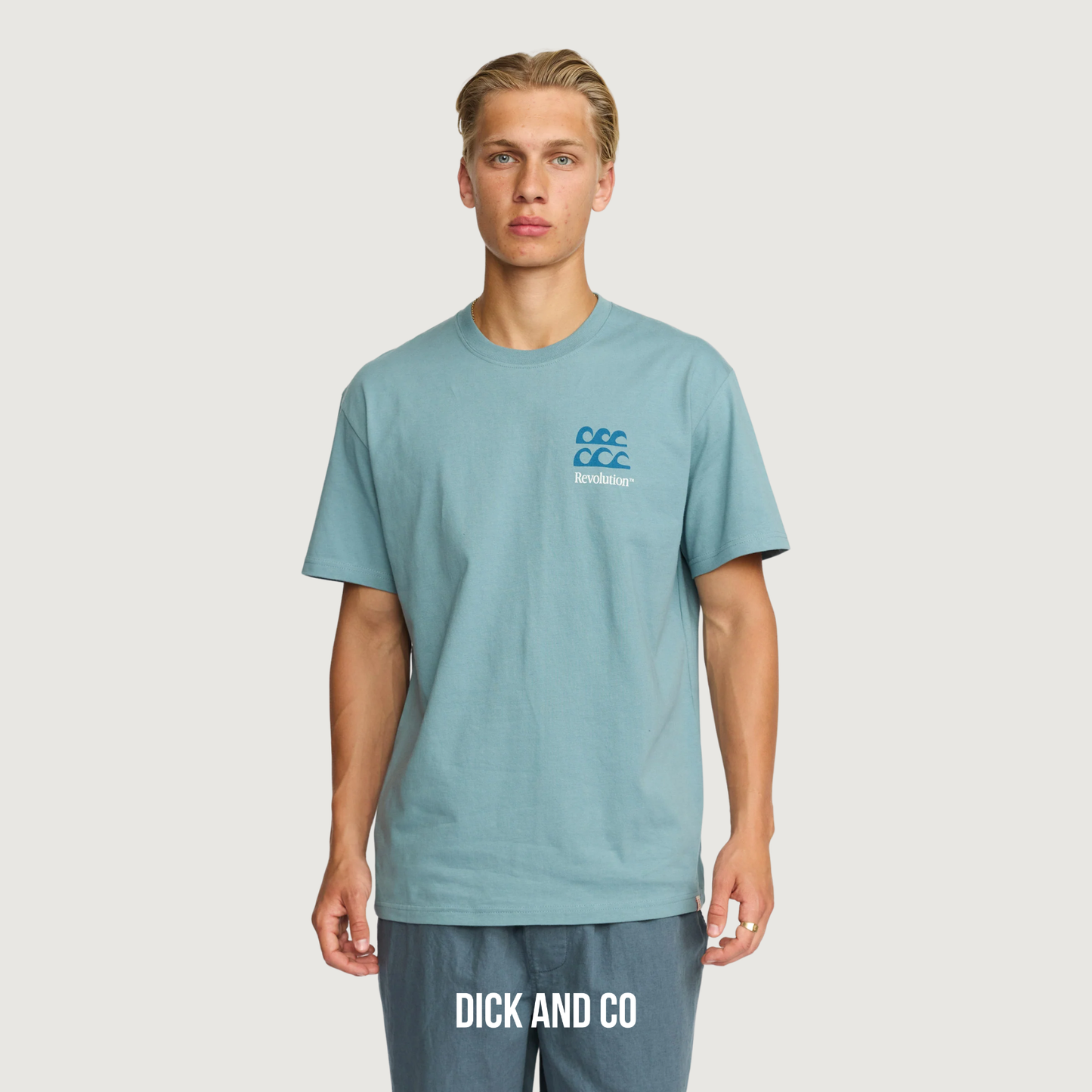 RVLT Printed t-shirt in de kleur blauw (blue)