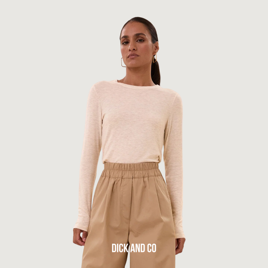 BY-BAR Moky ls top in de kleur beige (oyster)