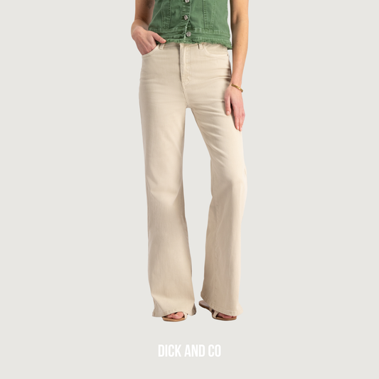 FLORÈZ Ana Flared broek in de kleur beige (ivory cream)