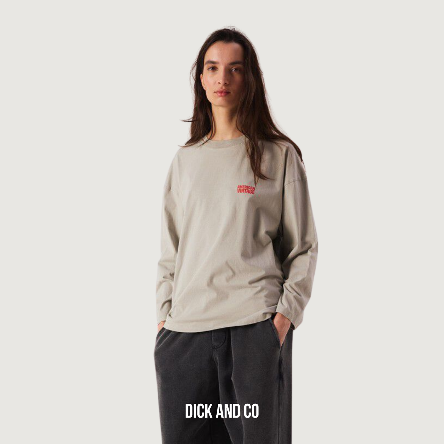 AMERICAN VINTAGE Gixy t-shirt in de kleur grijs (mineral)