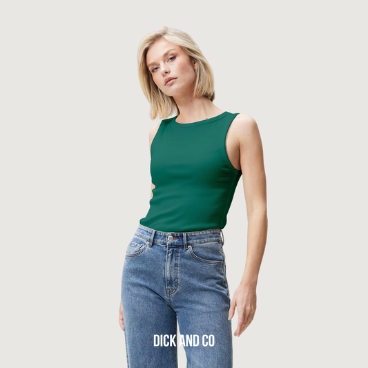 CATWALK JUNKIE Classic rib singlet tanktop in de kleur groen (wild green)