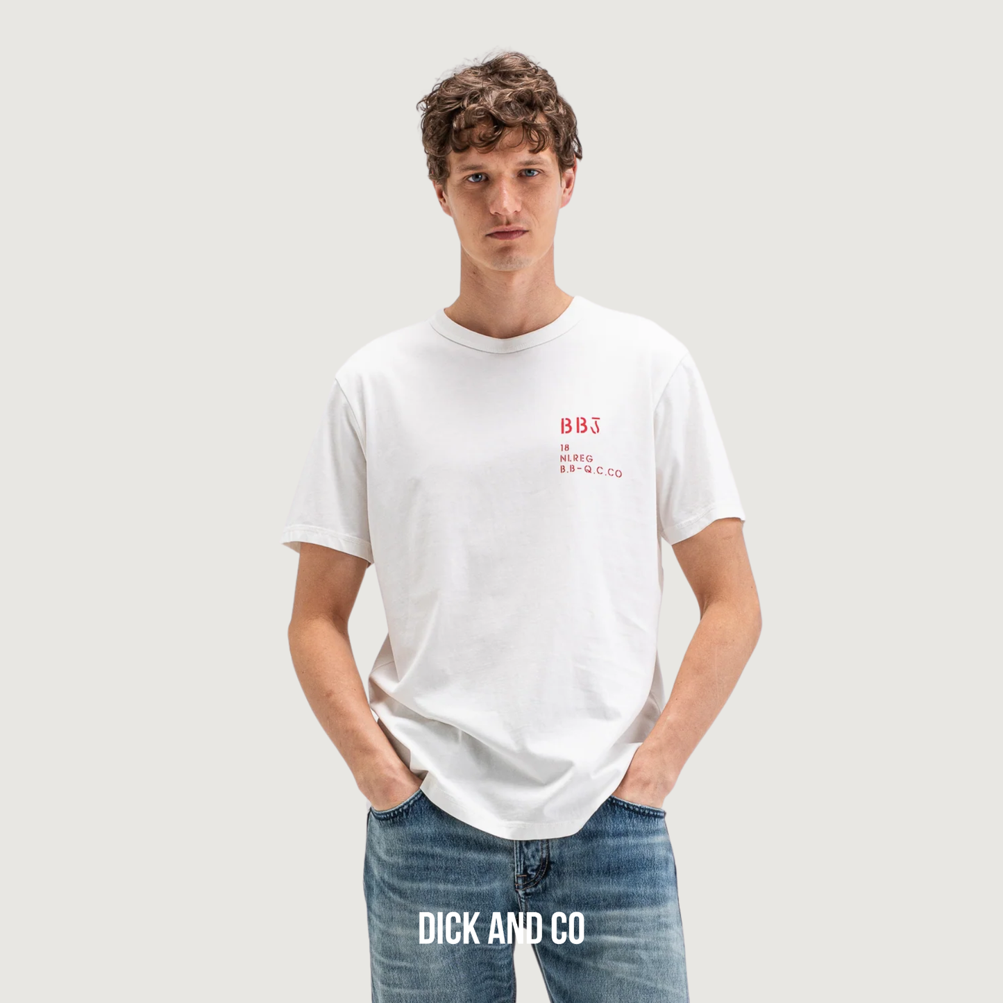 BUTCHER OF BLUE Classic BB Hook Tee t-shirt in de kleur wit (titan white)