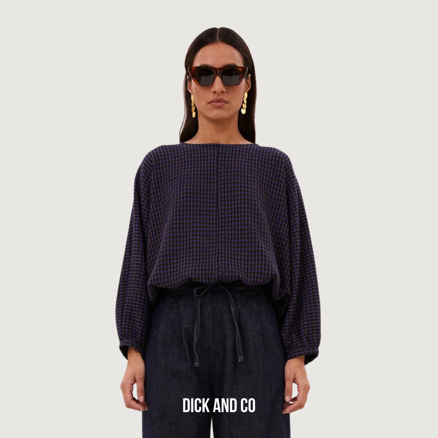 BY-BAR Gaya blouse in de kleur blauw (galaxy check)