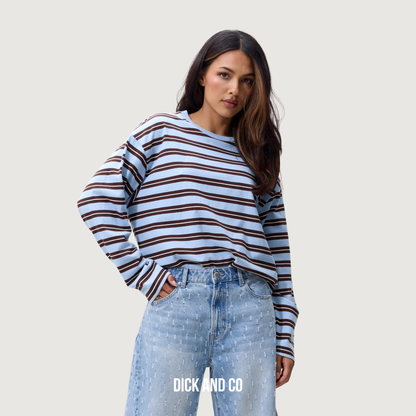CATWALK JUNKIE Striped long sleeve longsleeve in de kleur blauw (air)