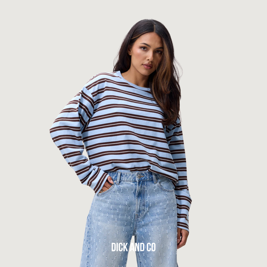 CATWALK JUNKIE Striped long sleeve longsleeve in de kleur blauw (air)