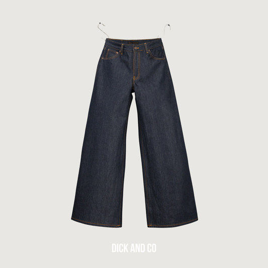 NUDIE Sonic Sue jeans in de kleur blauw (dry ecru waves)