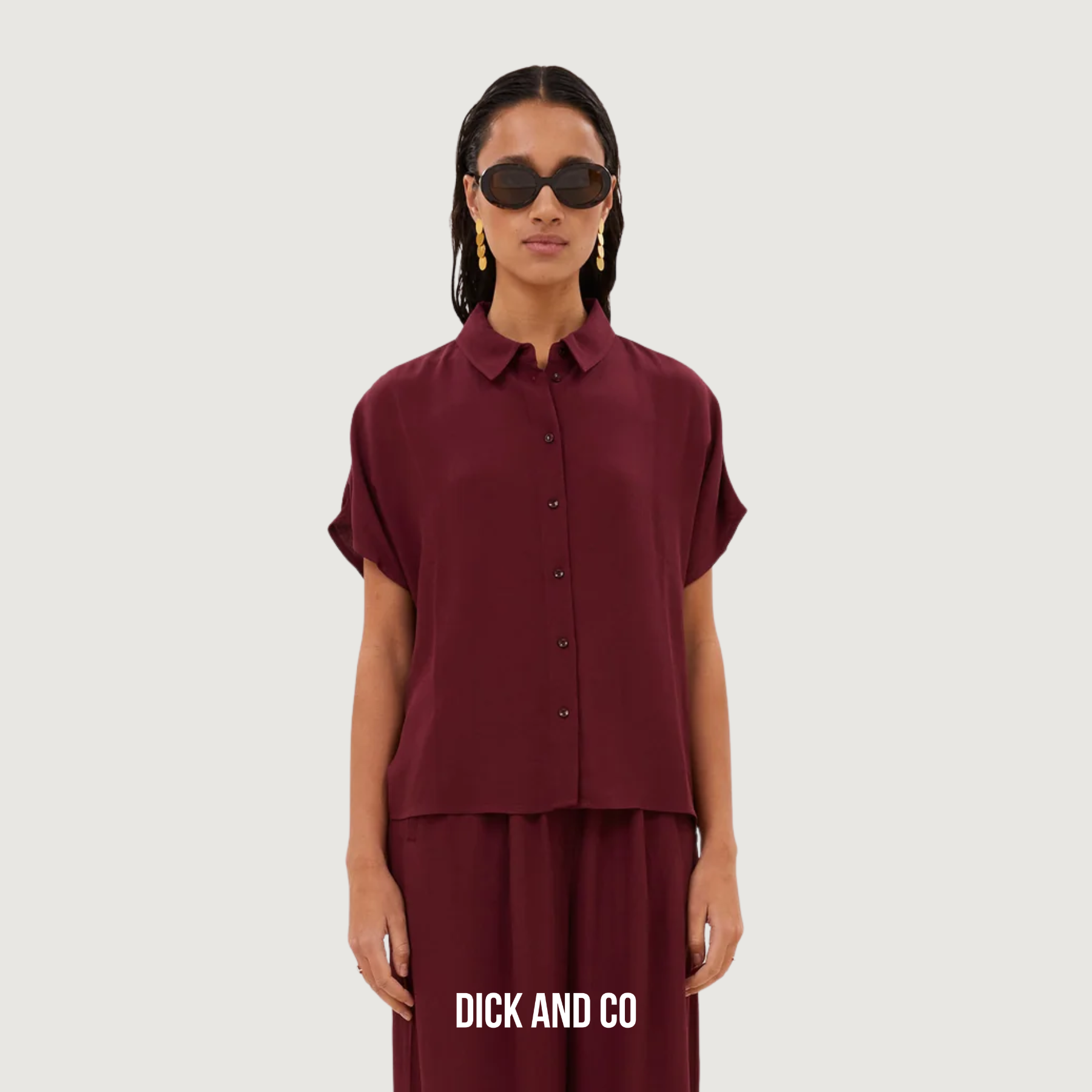 BY-BAR Barley viscose blouse in de kleur rood (wine)