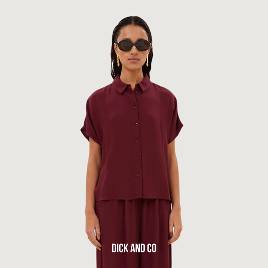 BY-BAR Barley viscose blouse in de kleur rood (wine)
