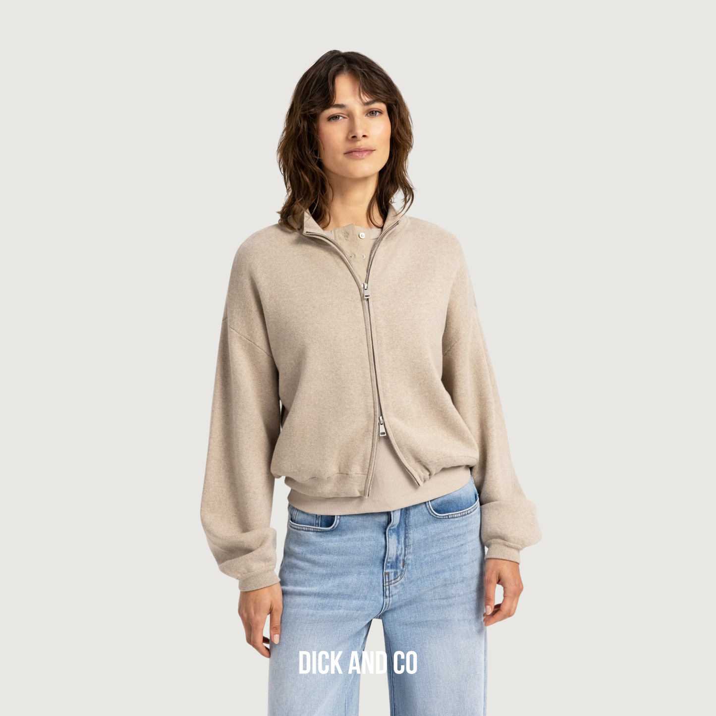 YAYA Jacquard gebreid vest in de kleur grijs (pure cashmere grey melange)