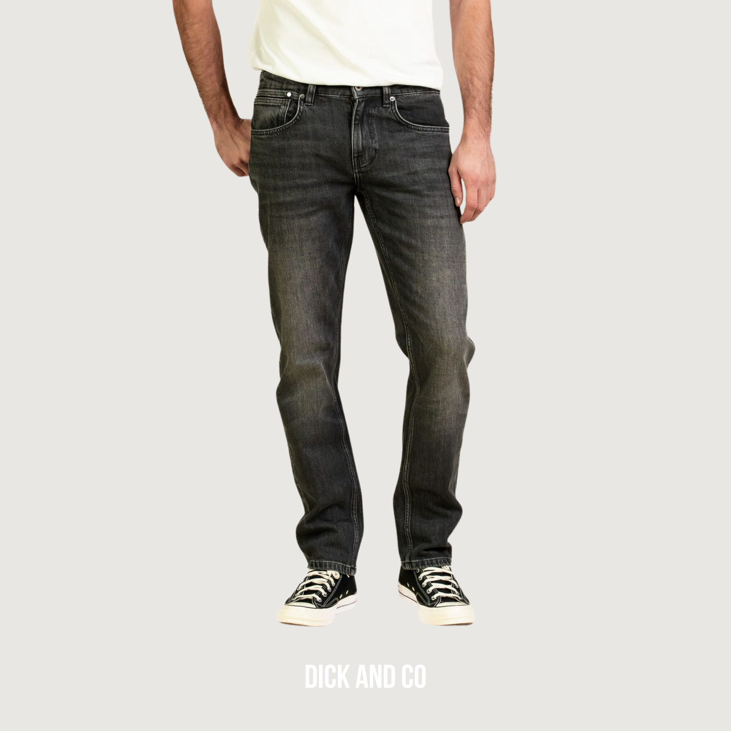 KUYICHI Nick Straight jeans in de kleur grijs (moon black)