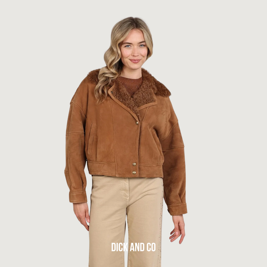 NUKUS Evita Jacket jas in de kleur bruin (toffee)