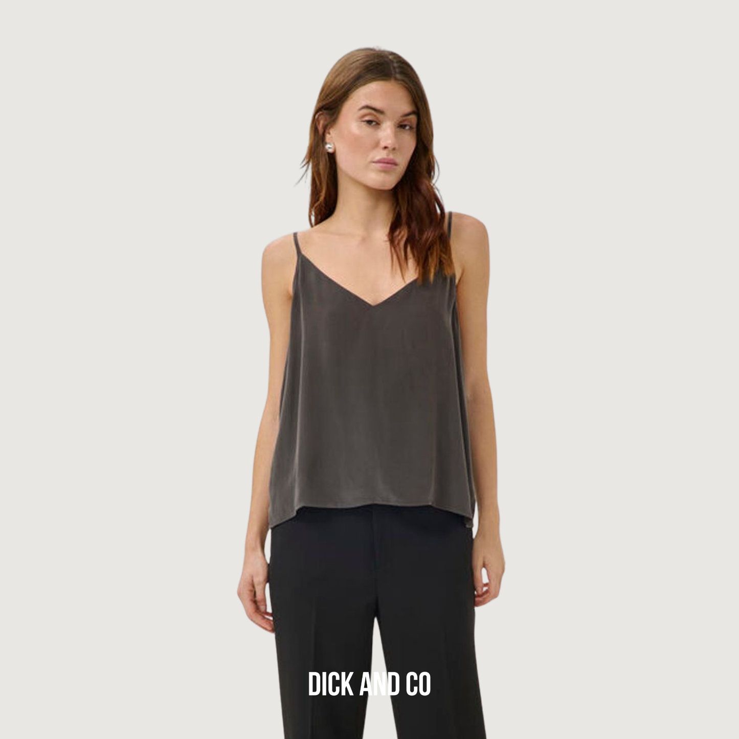 MY ESSENTIAL WARDROBE MWSilk top cami-top in de kleur grijs (Dark Shadow)