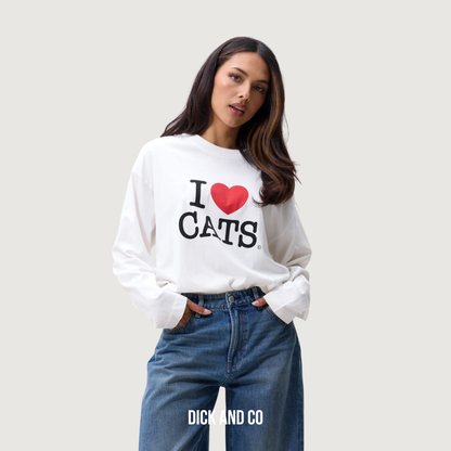 CATWALK JUNKIE Graphic cat long sleeve longsleeve in de kleur wit (off white)