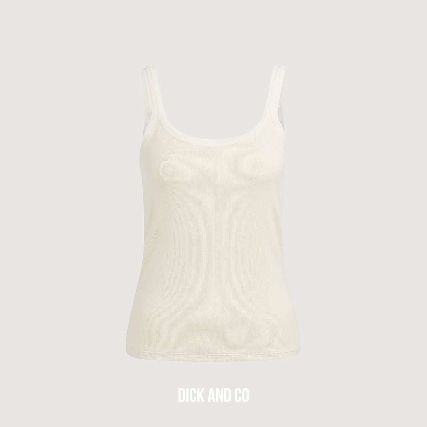 YAYA Singlet met mesh halsafwerking in de kleur beige