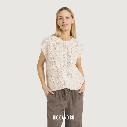 YAYA Mouwloze trui in de kleur beige (cloud creme white)