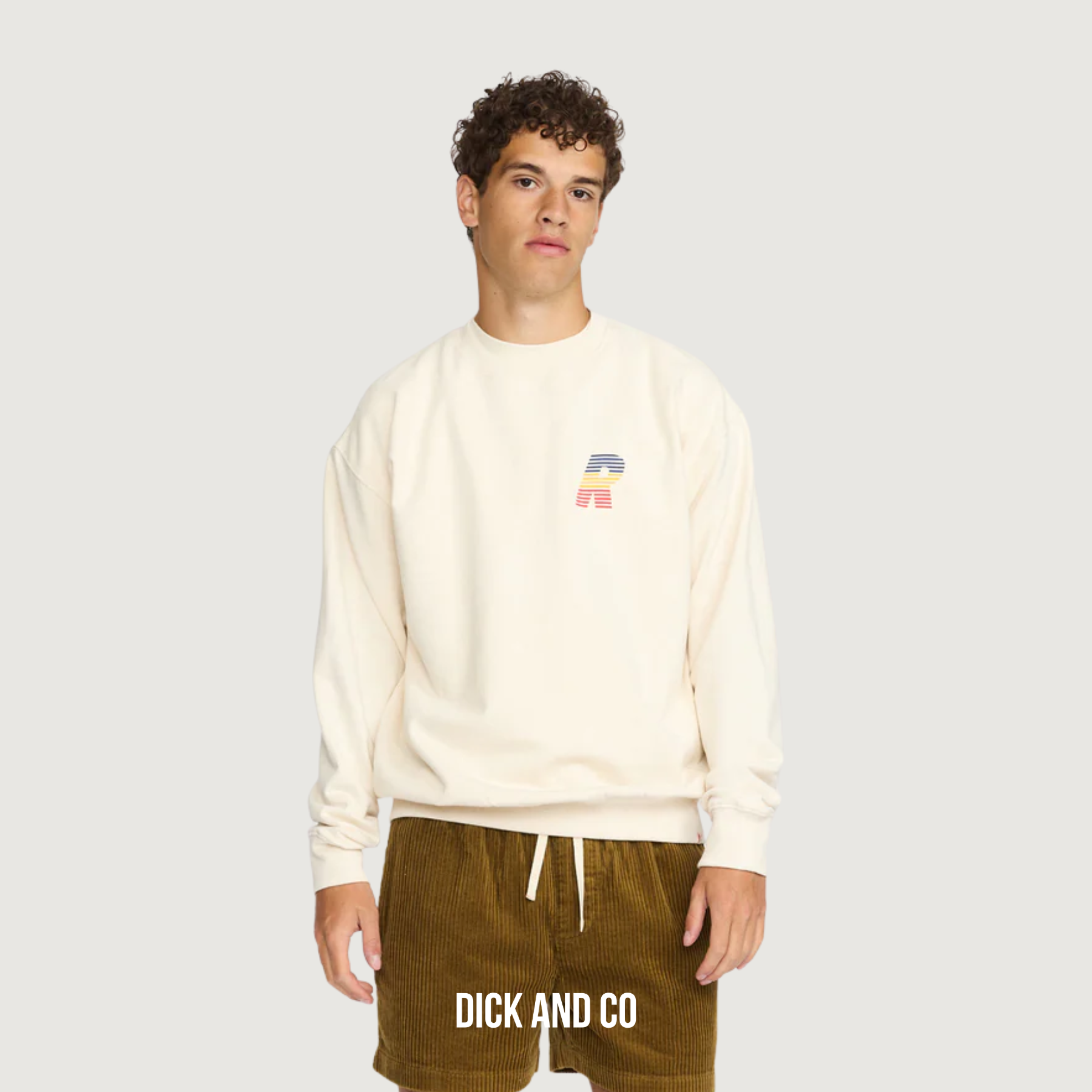 RVLT Regular Crewneck sweater in de kleur beige (offwhite-melange)