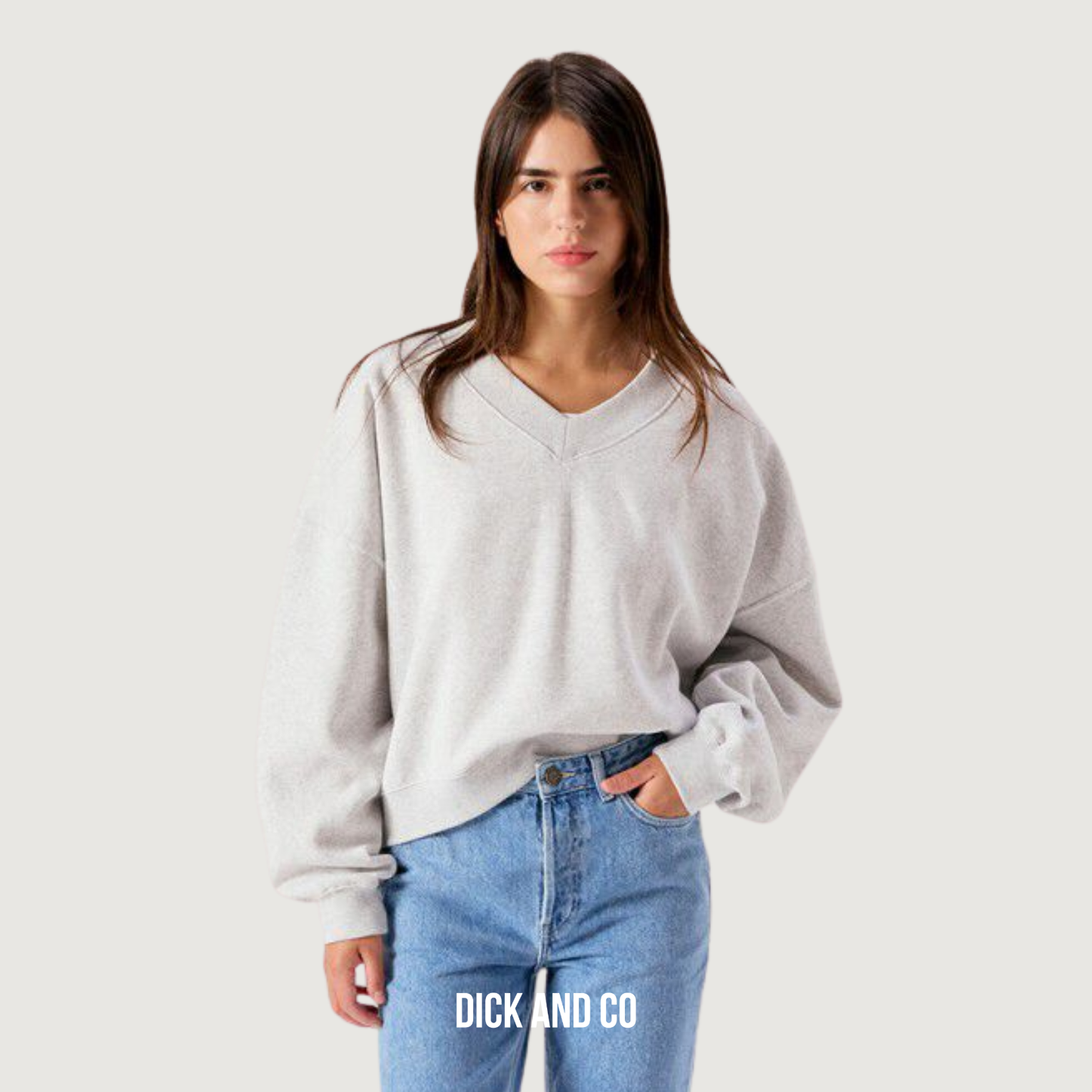 AMERICAN VINTAGE Baptown sweater in de kleur grijs (grijs gevlekt)