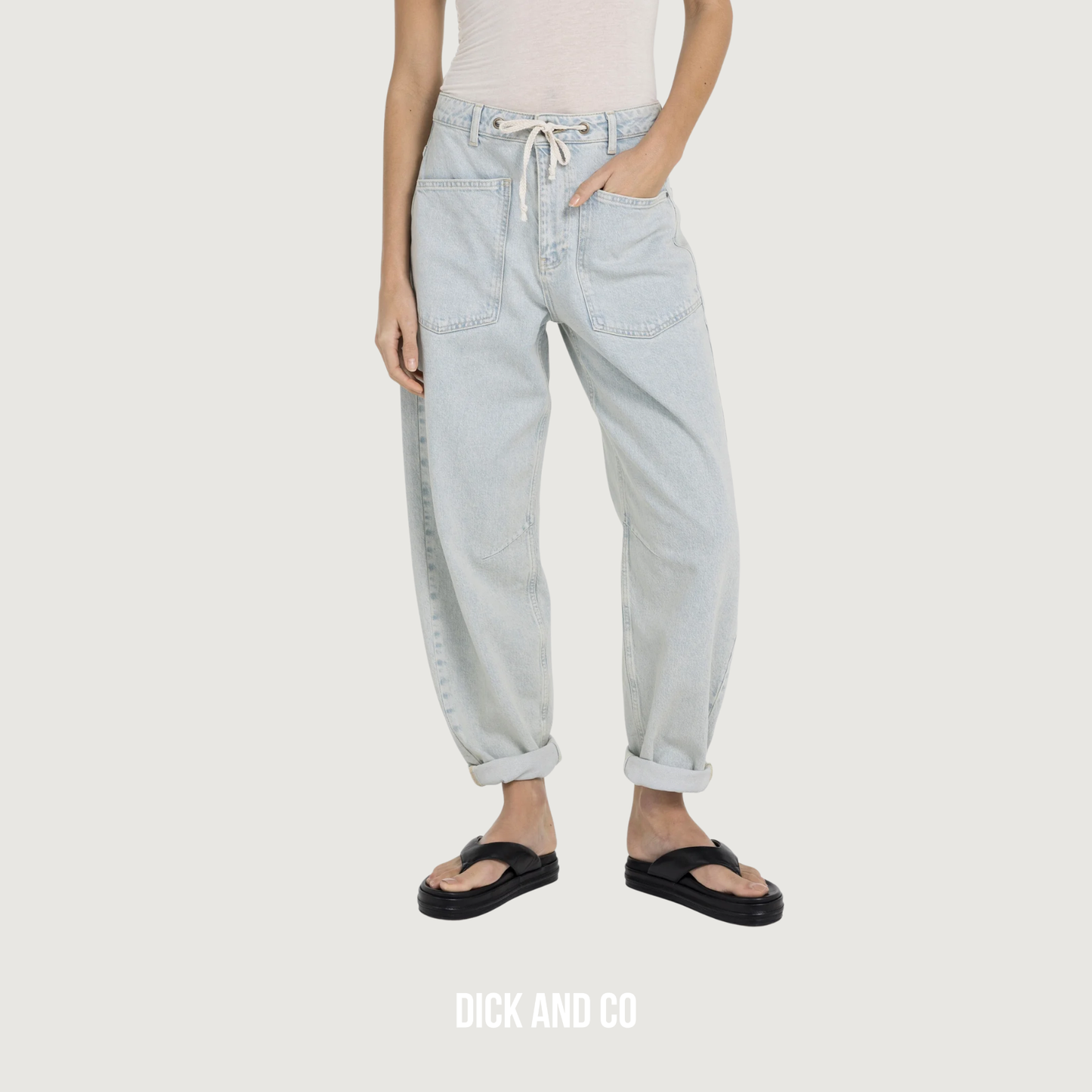 YAYA Gekleurde denim met koordsluiting broek in de kleur blauw (light denim)